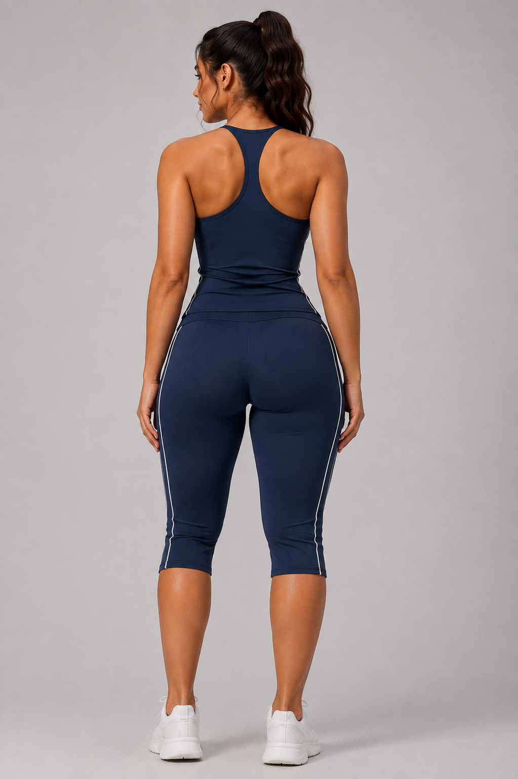 Visionary 7 Navy Sculpt Capri Set